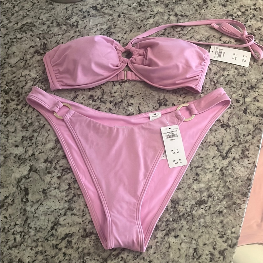 Lavender Bandeau Bikini Set (L bottom/ M Top)